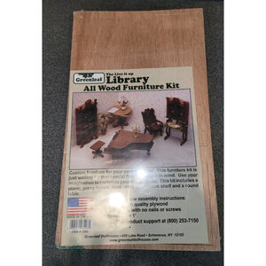 Greenleaf Library All Wood Furniture Kit 1:12 Scale Item # 7206